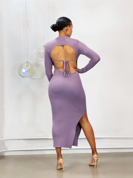 Ivy Backless Midi Dress | Lavender