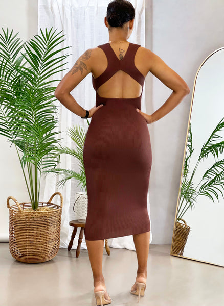Ivy Midi Dress | Brown